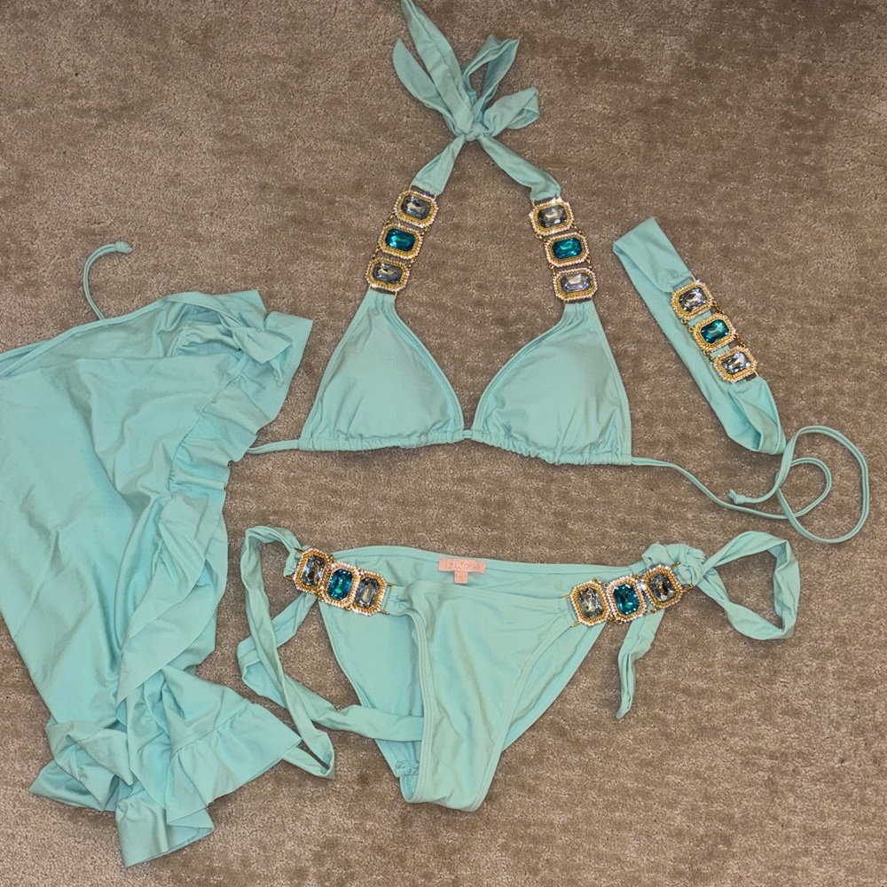 Moda Minx Bikini Set with Jewel Accents